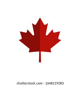 Red Maple Leaf Icon Vector Logo Template Illustration Design. 