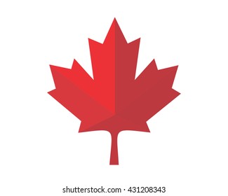red maple leaf image vector icon
