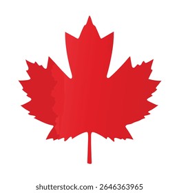 Red maple leaf isolated on white background representing canada symbol