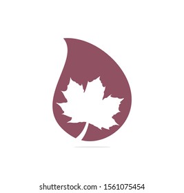 Red maple leaf logo icon design template vector	