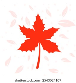 Diseño rojo del ornamento de la hoja del arce, elemento del diseño de la muestra del otoño, hoja roja del arce aislada en el fondo blanco