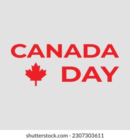 Una hoja de arce roja que dice día de canadá.