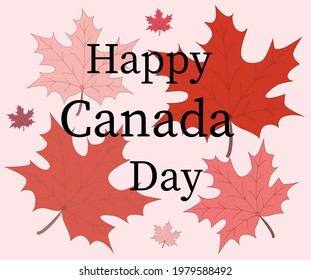 Hojas rojas de arce. Día de Canadá. Vacaciones. Decoración. Feliz Día de Canadá.
