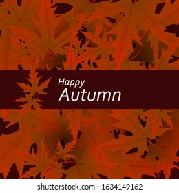 
Red maple leaves on an abstract background. Autumn Poster Design