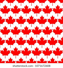red maple leaves on white background. seamless pattern