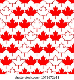 red maple leaves on white background. seamless pattern