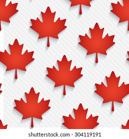 Red maple leaves wallpaper. 3d seamless background. Vector EPS10.