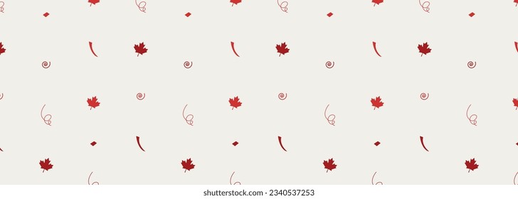 Red maple seamless pattern. Modern design.