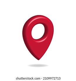 Red maps pin location 3d style isolated on white background. Vector