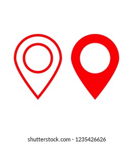 Red maps pin. Location map icon. Location pin. Pin icon vector.