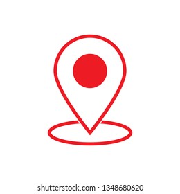 Red maps pin. Location map icon. Location pin. Pin icon vector.