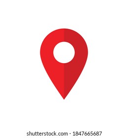Red maps pin. Location map icon isolated on white background