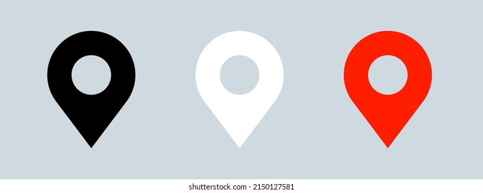 Red maps pin. Location map icon. Map pin flat icon vector design.