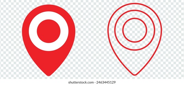 Red maps pin. Location map icon. Location pin. Pin icon . vector illustration . eps 10.