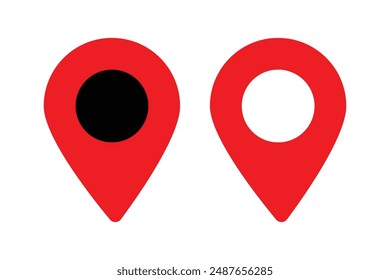 Red maps pin. Location map icon. Location pin. Pin icon vector.