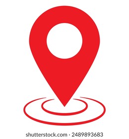 Red maps pin. Location map icon. Location pin. Pin icon vector illustration.