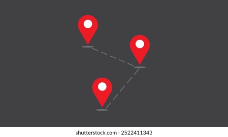 Alfiler de mapas rojos. Icono de mapa de Locación, diseño simple, diseño de Vector.