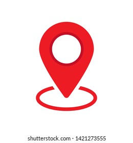 Red maps pin, location marker icon. Location map icon. Location pin. Pin icon vector.