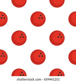 Red marbled bowling ball pattern seamless flat style for web vector illustration