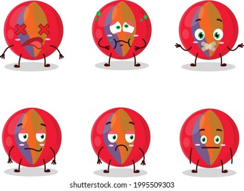 Caricatura de mármoles rojos con expresión no abierta. Ilustración del vector