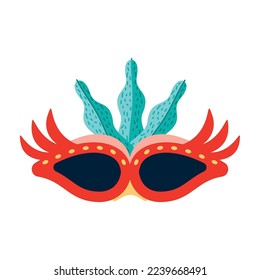 red mardi gras mask icon