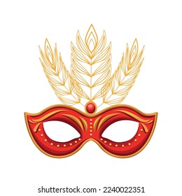 icono de máscara de mardi gras roja