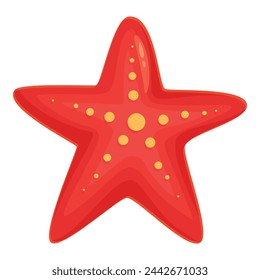 Red marine star icon cartoon vector. Tropical nature. Coral life starfish
