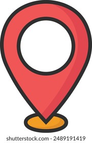red mark pin map location flat design vector illustration