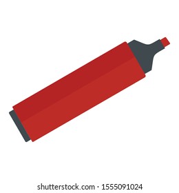 Red marker icon. Flat illustration of red marker vector icon for web design