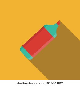 red marker icon, vector illustration