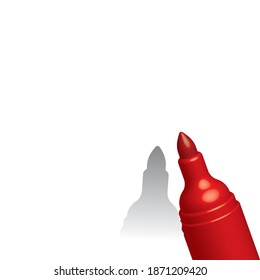 red marker pen empty space, vector illustration