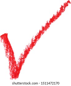 Red marker pen highlighter chek mark. Vector illustration  