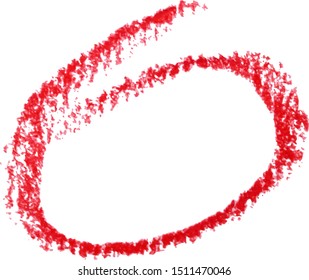 Red marker pen highlighter circle. Vector illustration