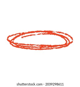 Red marker pen highlighter circle. Vector illustration