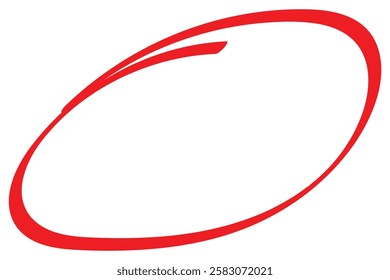 Red marker pen highlighter circle. Handwritten red circle. For marker pen, pencil, logo and text check. Vector illustration