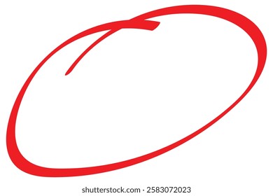 Red marker pen highlighter circle. Handwritten red circle. For marker pen, pencil, logo and text check. Vector illustration