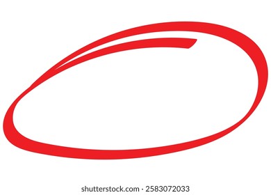 Red marker pen highlighter circle. Handwritten red circle. For marker pen, pencil, logo and text check. Vector illustration