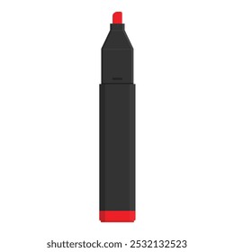 Pluma roja del marcador aislada en el fondo blanco. Ilustración vectorial