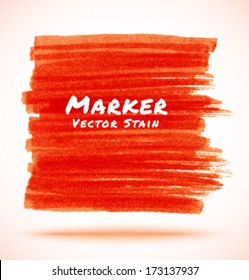 Red Marker Stain, vector illustration