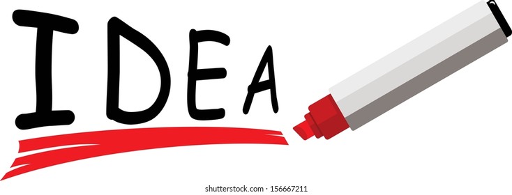 red marker underlining word idea