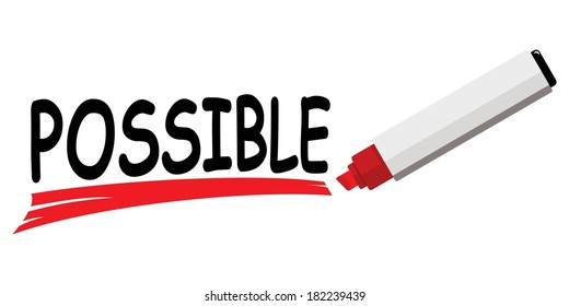 red marker underlining word possible