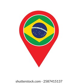 Red marker with a white dot, Brazil location Icon Clip art, Brazil location Marker.