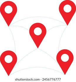 Red marker with a white dot on it and location tracking