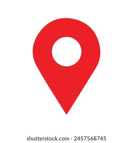 Red marker with a white dot on it, Location Icon Clip art 