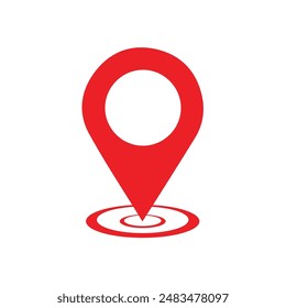 Red marker with a white dot on it, Location map icon vector, location Icon Clip art