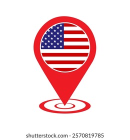 Red marker with a white dot on it, US location Icon Clip art, United States location Marker 