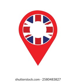 Red marker with a white dot on it, UK location Icon Clip art, United Kingdom location Marker 