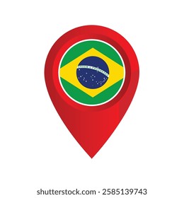 Red marker with a white dot on it, Brazil location Icon Clip art, Brazil location Marker.