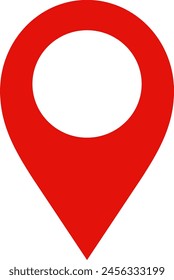 Red marker with a white Modern mobile icon flat design