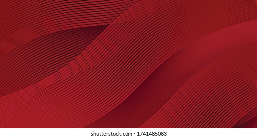 Red maroon background with 3D modern wave curve abstract presentation background. Luxury paper cut background. 3d vector illustration for decoration, banner, flyer, business card design, and much more
